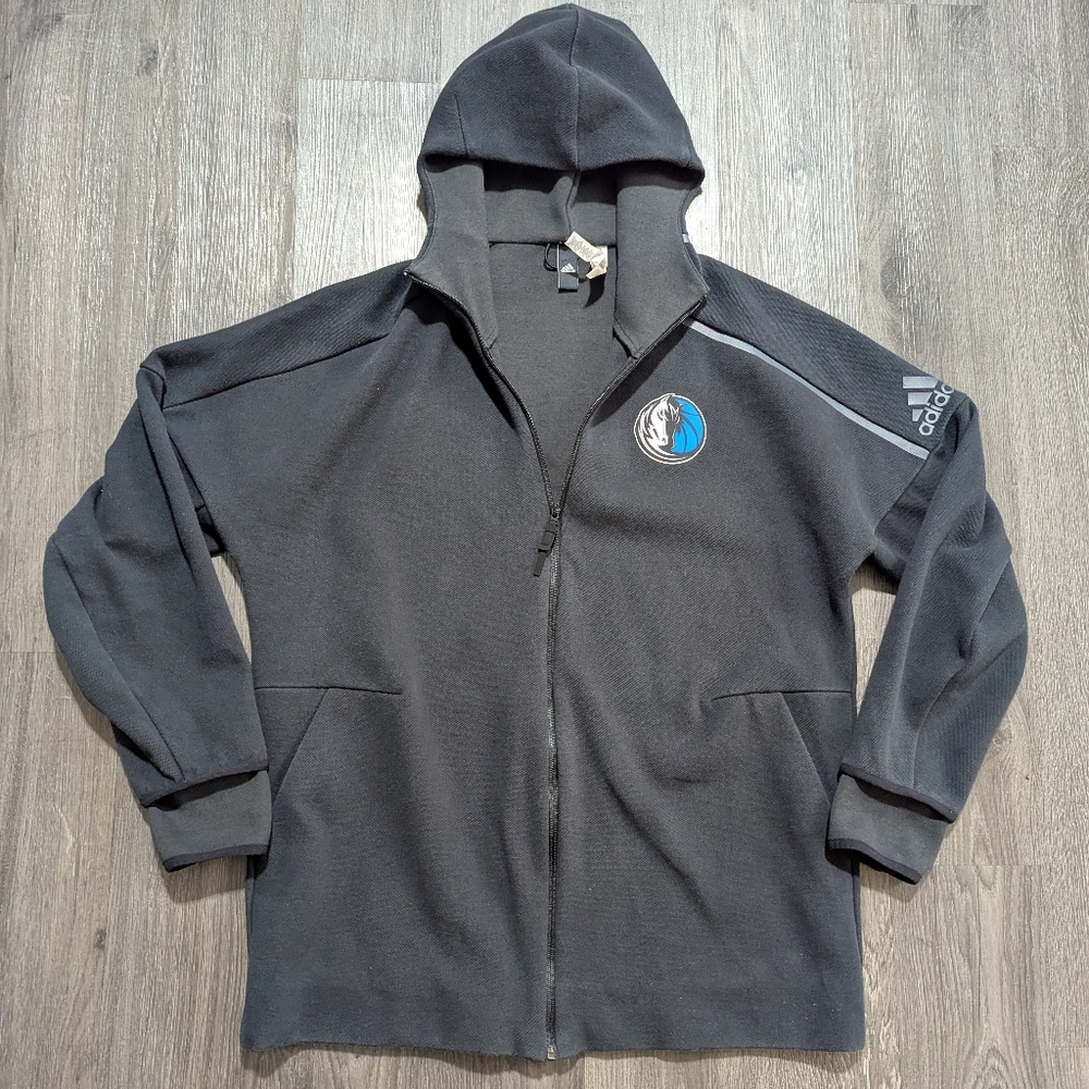 Adidas Men's Dark Gray Hooded Jacket